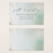 Abstrakte Aqua Ombre Fade mit Mattiertem Gold Glit (Vorne & Hinten)