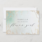 Abstrakte Aqua Ombre Fade mit Mattiertem Gold Glit (Vorderseite)