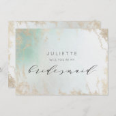 Abstrakte Aqua Ombre Fade mit Mattiertem Gold Glit (Vorne/Hinten)