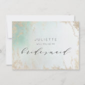 Abstrakte Aqua Ombre Fade mit Mattiertem Gold Glit (Vorderseite)