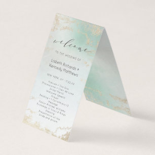 Abstrakte Aqua Ombre Fade mit Mattiertem Gold Glit