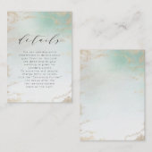 Abstrakte Aqua Ombre Fade mit Mattiertem Gold Glit Begleitkarte (Vorne/Hinten)