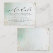 Abstrakte Aqua Ombre Fade mit Mattiertem Gold Glit Begleitkarte (Vorne/Hinten)