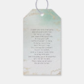 Abstrakte Aqua Ombre Fade mit Mattiertem Gold Glit Geschenkanhänger (Rückseite)