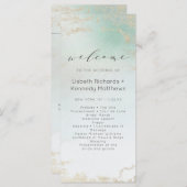 Abstrakte Aqua Ombre Fade mit Mattiertem Gold Glit Programm (Vorne/Hinten)