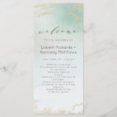 Abstrakte Aqua Ombre Fade mit Mattiertem Gold Glit Programm (Vorderseite)