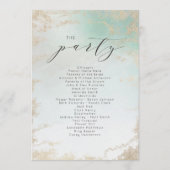 Abstrakte Aqua Ombre Fade mit Mattiertem Gold Glit Programm (Rückseite)