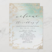 Abstrakte Aqua Ombre Fade mit Mattiertem Gold Glit Programm (Vorne/Hinten)