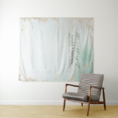 Abstrakte Aqua Ombre Fade mit Mattiertem Gold Glit Wandteppich (Beispiel (Horizontal))