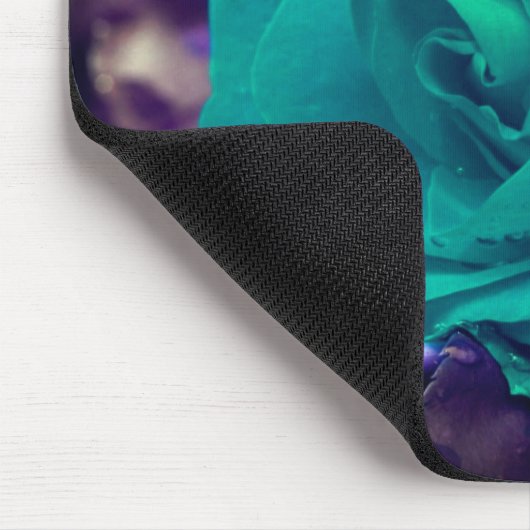 Abstrakte Aqua Rose Blume Mousepad (Ecke)