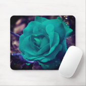 Abstrakte Aqua Rose Blume Mousepad (Mit Mouse)