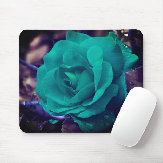 Abstrakte Aqua Rose Blume Mousepad (Mit Mouse)