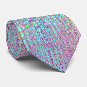 Abstrakte aqua- und violette Retro-Bumerang-Wellen Krawatte