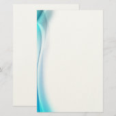 Abstrakte Aqua Wave Stationary Briefpapier (Vorne/Hinten)