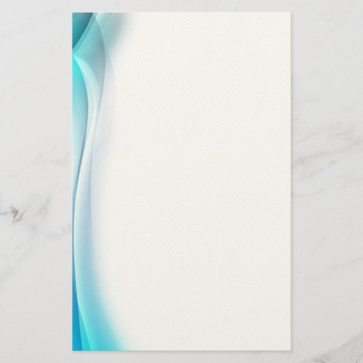 Abstrakte Aqua Wave Stationary Briefpapier (Vorderseite)