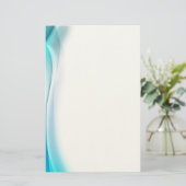 Abstrakte Aqua Wave Stationary Briefpapier (Stehend Vorderseite)