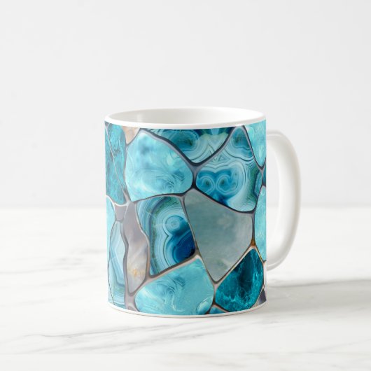 Abstrakte Aquakulturzellen Kaffeetasse (VorderseiteRechts)