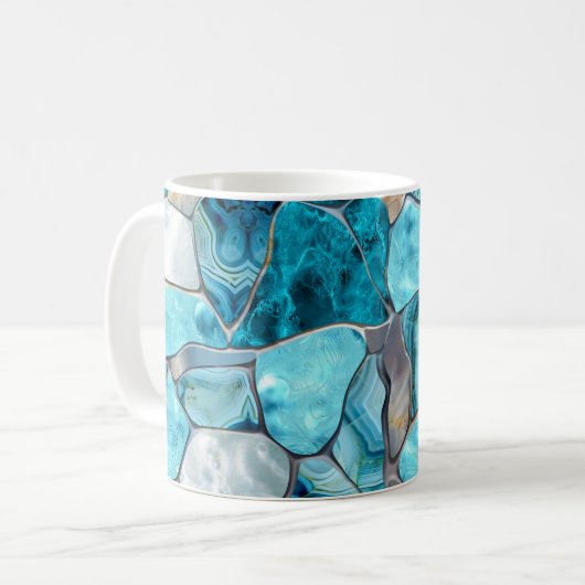 Abstrakte Aquakulturzellen Kaffeetasse (Vorderseite Links)