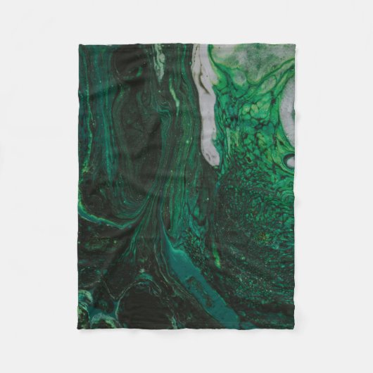 abstrakte aquamarin-weiße Malerei Fleecedecke (Vorderseite)