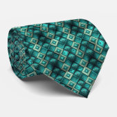 Abstrakte Aquamarine Eleganz: Stilvolle Necktie Krawatte (Gerollt)