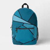 Abstrakte Aquamarine geometrische Formen Bedruckter Rucksack (Vorderseite)