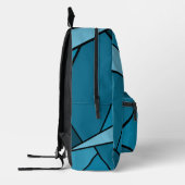 Abstrakte Aquamarine geometrische Formen Bedruckter Rucksack (Links)