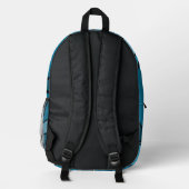 Abstrakte Aquamarine geometrische Formen Bedruckter Rucksack (Rückseite)
