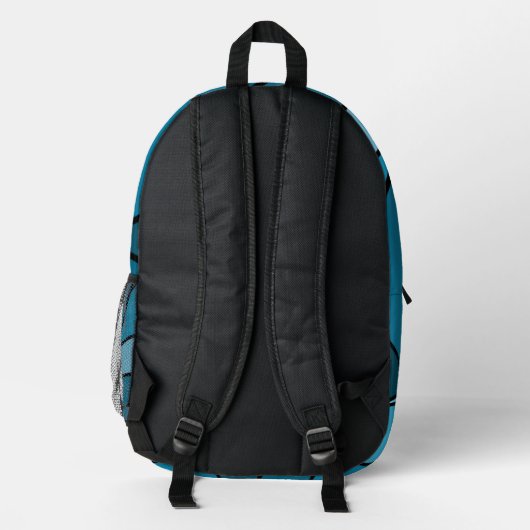 Abstrakte Aquamarine geometrische Formen Bedruckter Rucksack (Rückseite)