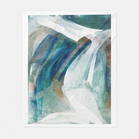 Abstrakte Aquamarine Grüntechnik Fleecedecke (Vorderseite)