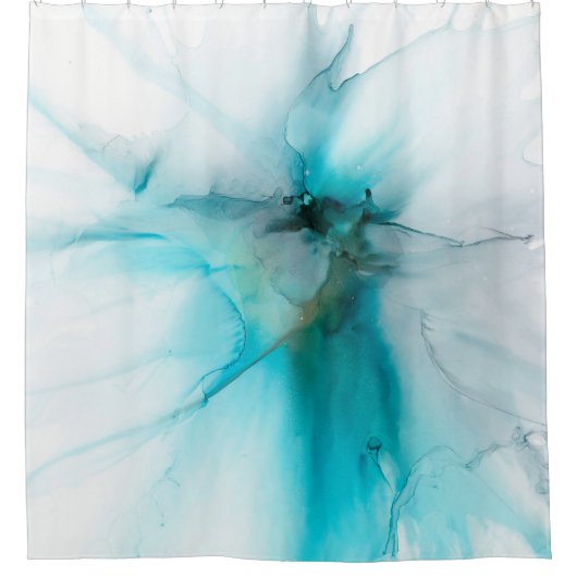 Abstrakte Aquamarine, kleine und mittlere Imitat G Duschvorhang (Vorderseite)