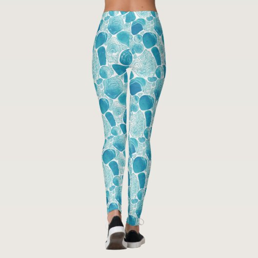 Abstrakte Aquamarine Leggings (Rückseite)