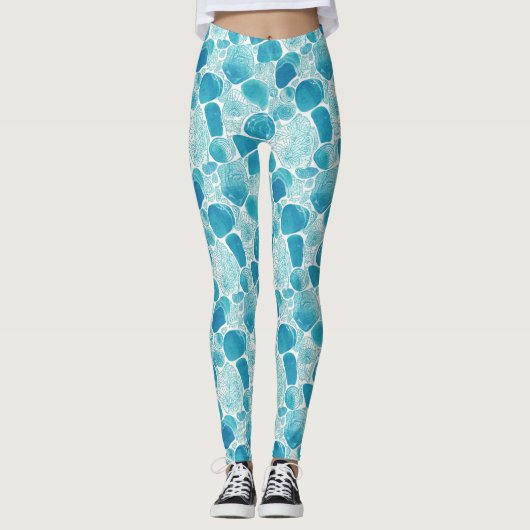 Abstrakte Aquamarine Leggings (Vorderseite)