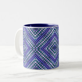 Abstrakte Aquamarine, Lila und schwarze Stämme Ins Zweifarbige Tasse
