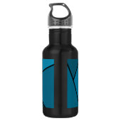 Abstrakte Aquamarine Polygonen Edelstahlflasche (Rückseite)