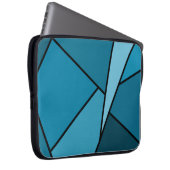 Abstrakte Aquamarine Polygonen Laptopschutzhülle (Vorne Rechts)