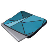 Abstrakte Aquamarine Polygonen Laptopschutzhülle (Vorne Knopf)