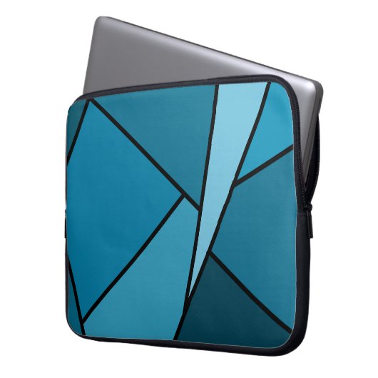 Abstrakte Aquamarine Polygonen Laptopschutzhülle (Vorderseite Links)