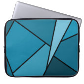 Abstrakte Aquamarine Polygonen Laptopschutzhülle (Vorderseite)