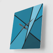 Abstrakte Aquamarine Polygonen Quadratische Wanduhr (Winkel)