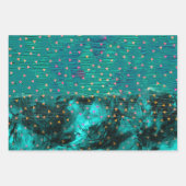 Abstrakte Aquamarine Rote Orange Confetti Weihnach Geschenkpapier Set (Vorderseite)