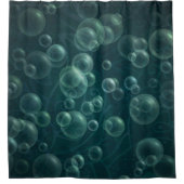 Abstrakte Aquamarine Seifenblasen Duschvorhang (Vorderseite)