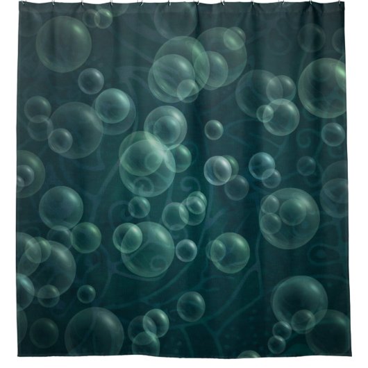 Abstrakte Aquamarine Seifenblasen Duschvorhang (Vorderseite)