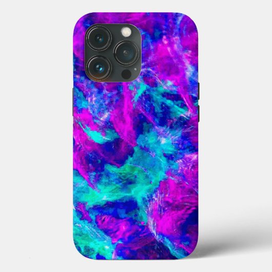 Abstrakte Aquamarine und rosa Flammen Case-Mate iPhone Hülle (Rückseite)