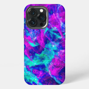 Abstrakte Aquamarine und rosa Flammen iPhone 13 Pro Hülle