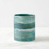 Abstrakte Aquamarine Wave Art Tasse (Zentrum)