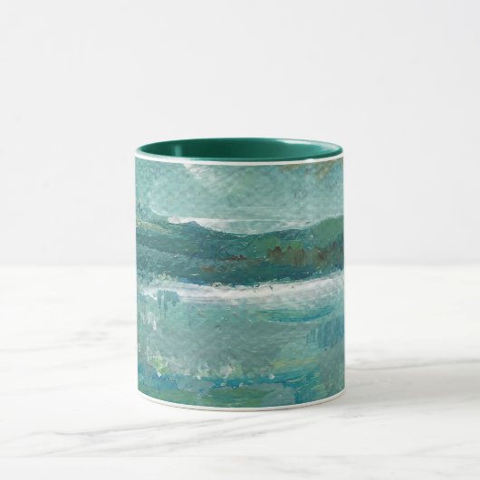 Abstrakte Aquamarine Wave Art Tasse (Zentrum)