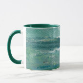 Abstrakte Aquamarine Wave Art Tasse (Links)