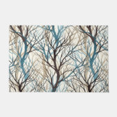 Abstrakte aquamarine Zweige Fußmatte (Vorderseite)