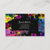 Abstrakte Aquarell-Blume Künstlerkarte Visitenkarte (Rückseite)
