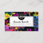 Abstrakte Aquarell-Blume Künstlerkarte Visitenkarte (Vorderseite)